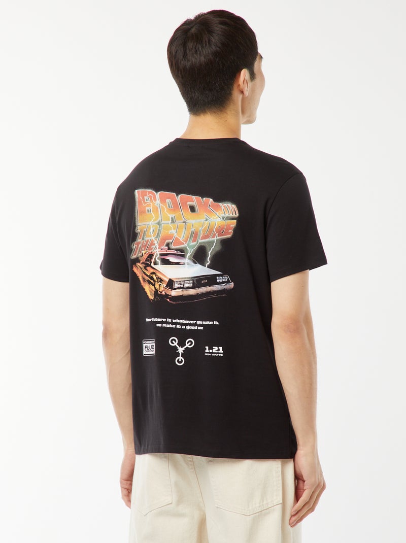 T-shirt 'Ritorno al futuro' con stampa fronte/retro Nero - Kiabi