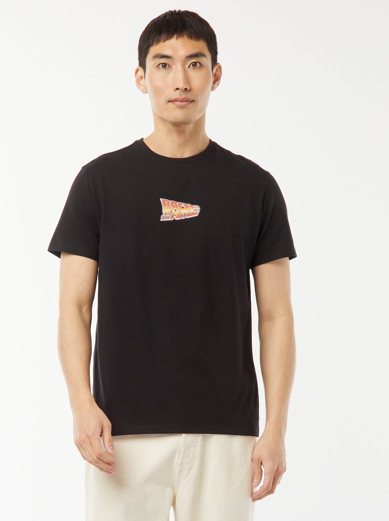 T-shirt 'Ritorno al futuro' con stampa fronte/retro Nero - Kiabi