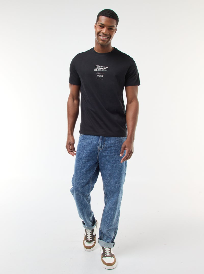 T-shirt 'Ritorno al futuro' stampato fronte/retro Nero - Kiabi