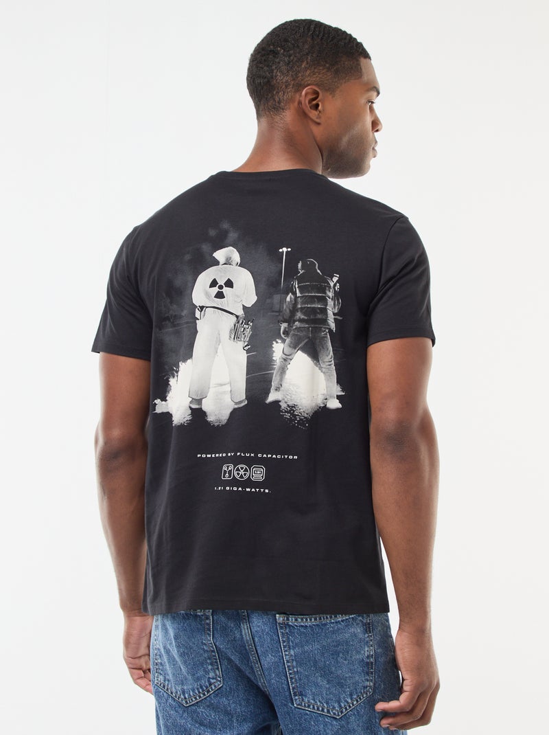 T-shirt 'Ritorno al futuro' stampato fronte/retro Nero - Kiabi