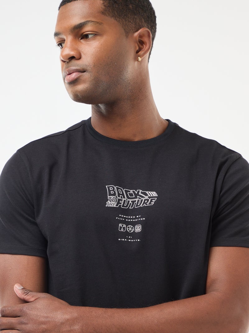 T-shirt 'Ritorno al futuro' stampato fronte/retro Nero - Kiabi