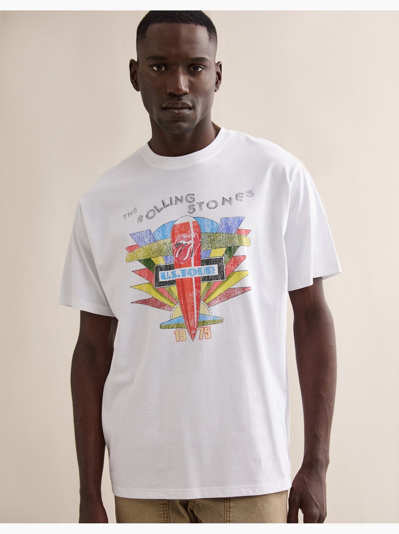 T-shirt Rolling Stones, MO Fashion Bianco - Kiabi