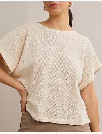 T-shirt rustica a maglia, mo fashion