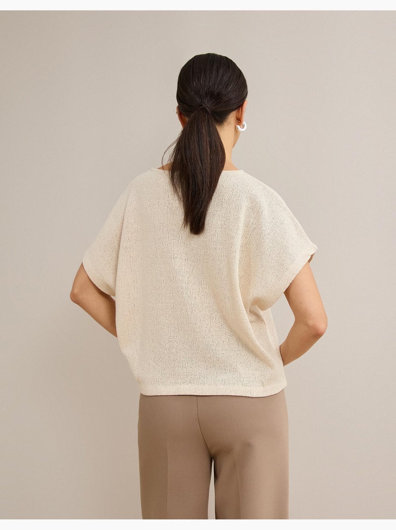 T-shirt rustica a maglia, mo fashion Beige - Kiabi