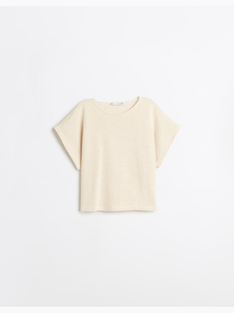 T-shirt rustica a maglia, mo fashion Beige - Kiabi