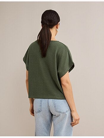 T-shirt rustica a maglia, mo fashion
