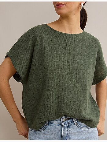T-shirt rustica a maglia, mo fashion