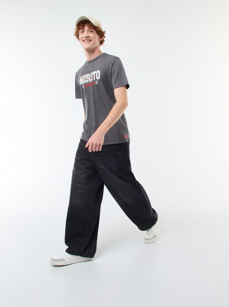 T-shirt 'Sahinler' 'Naruto' in cotone Grigio - Kiabi