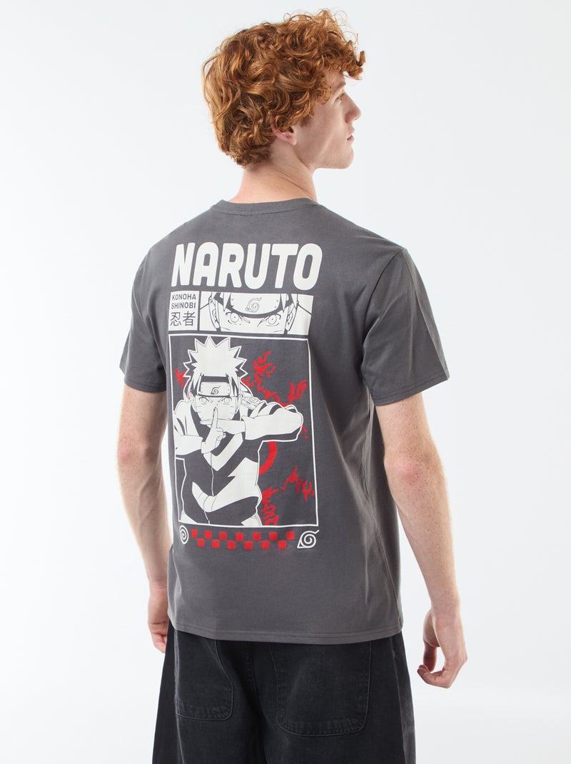 T-shirt 'Sahinler' 'Naruto' in cotone Grigio - Kiabi