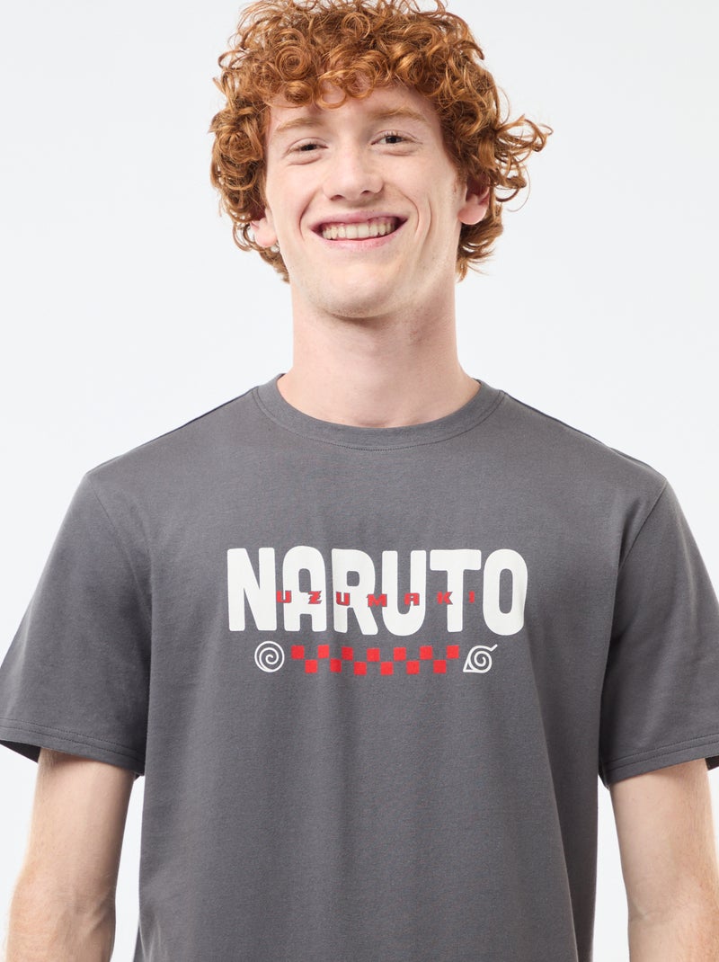 T-shirt 'Sahinler' 'Naruto' in cotone Grigio - Kiabi