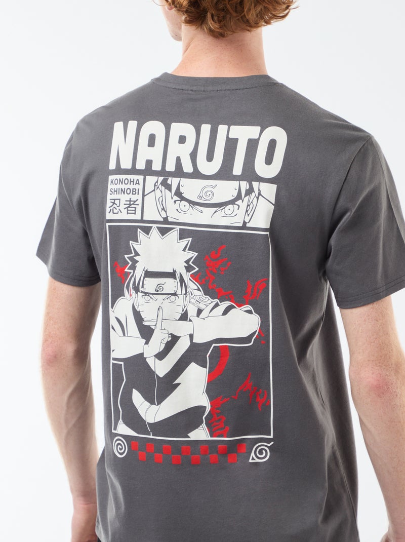 T-shirt 'Sahinler' 'Naruto' in cotone Grigio - Kiabi