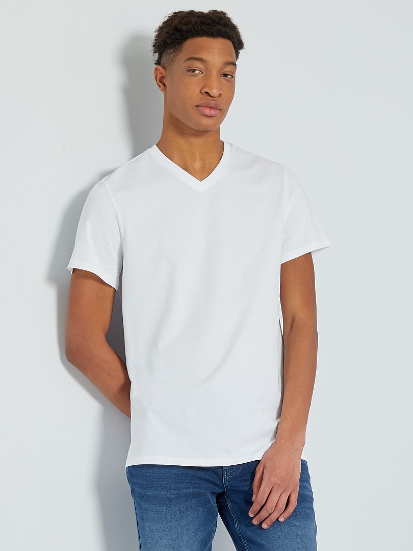 T-shirt scollo a V +190 cm Bianco - Kiabi