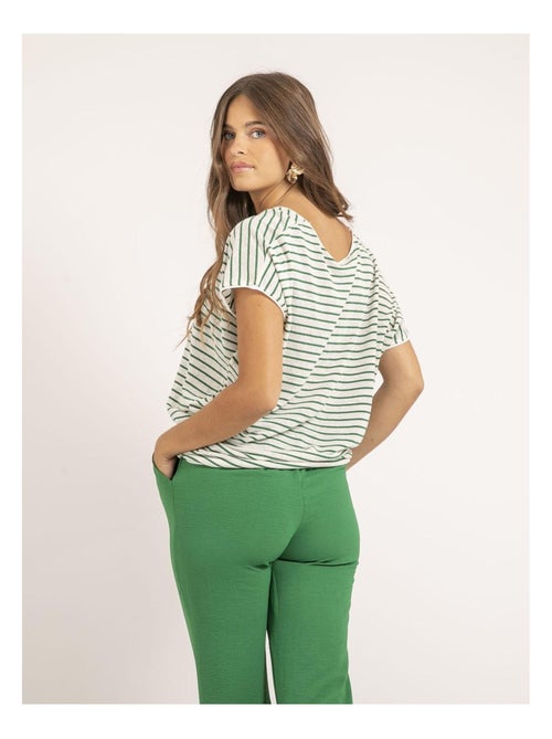 T-shirt scollo a V a righe FERKUS - Kiabi T-shirt scollo a V a righe FERKUS - Kiabi