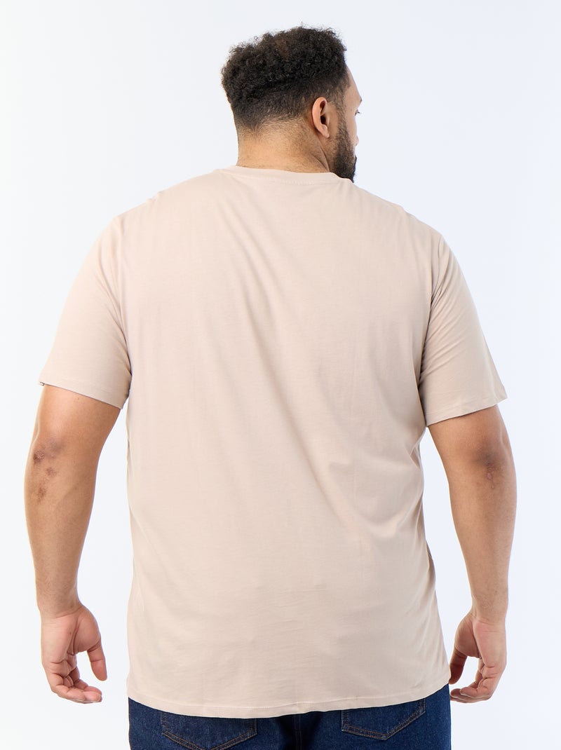 T-shirt scollo a V Beige - Kiabi