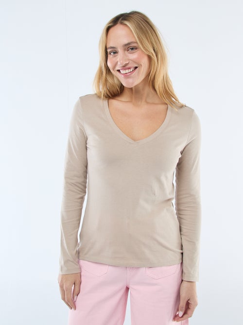 T-shirt scollo a V - Kiabi