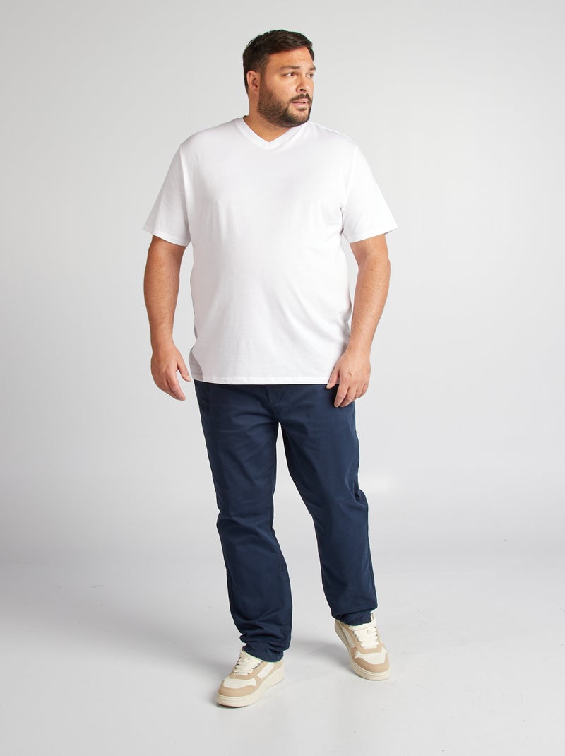 T-shirt scollo a V bianco - Kiabi