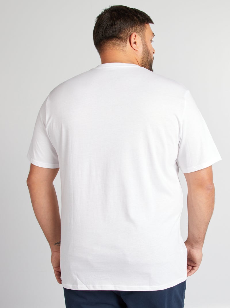 T-shirt scollo a V bianco - Kiabi