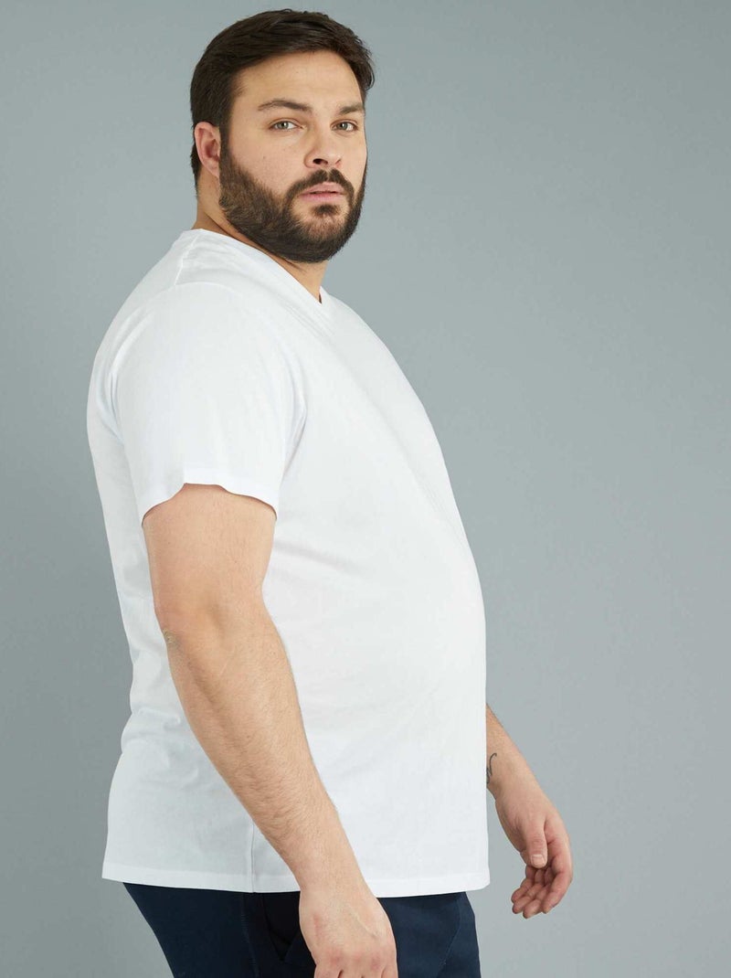 T-shirt scollo a V bianco - Kiabi