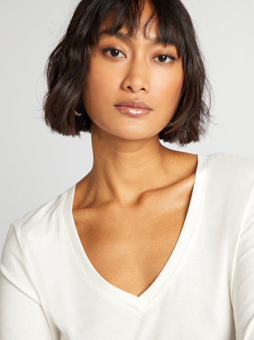 T-shirt scollo a V - Kiabi