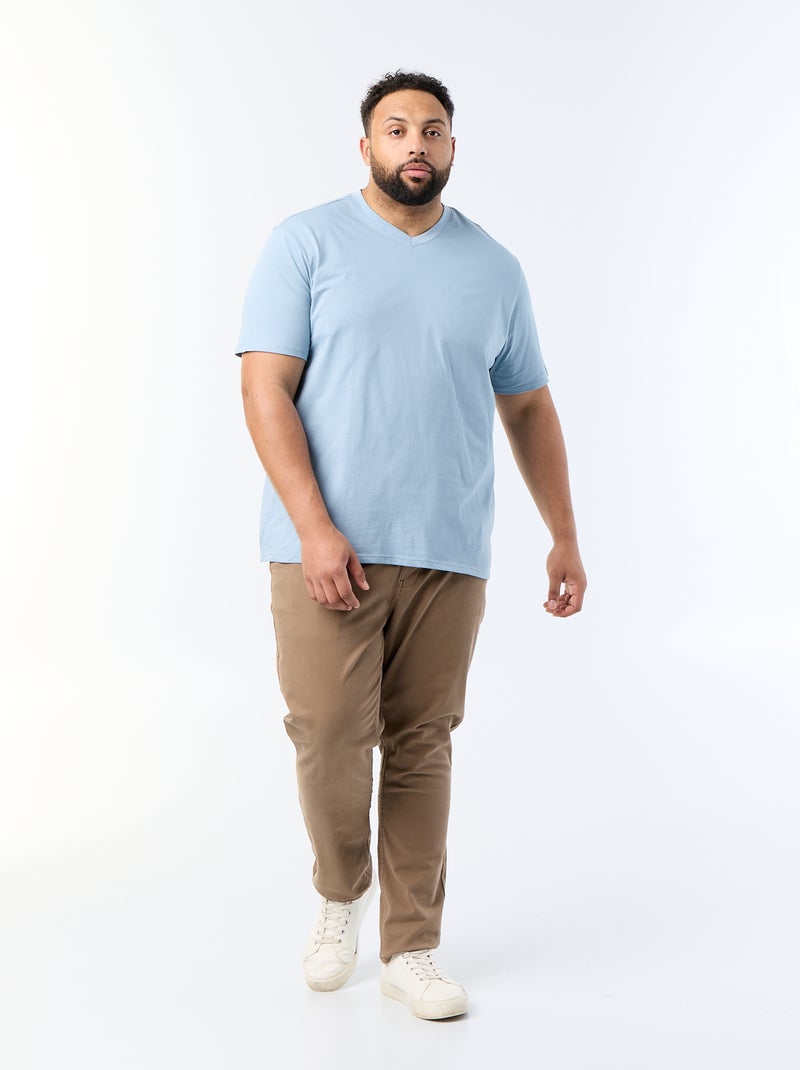 T-shirt scollo a V Blu - Kiabi