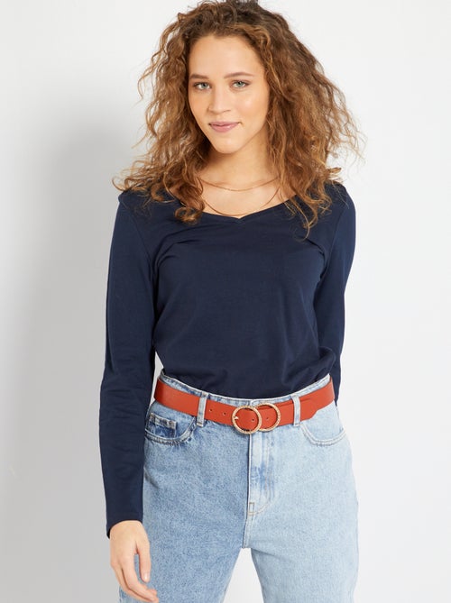 T-shirt scollo a V - Kiabi