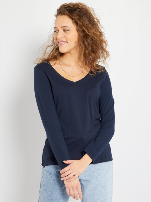 T-shirt scollo a V - Kiabi