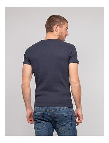 T-shirt scollo a V cotone a costine WILLIAM
