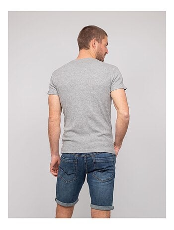 T-shirt scollo a V cotone a costine WILLIAM
