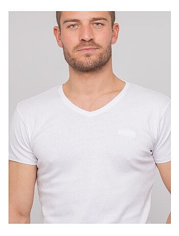 T-shirt scollo a V cotone WORKO
