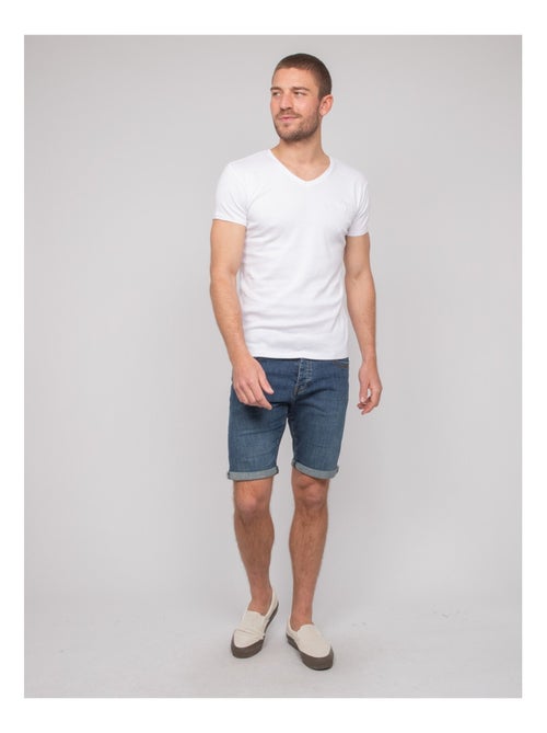 T-shirt scollo a V cotone WORKO - Kiabi