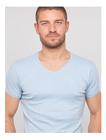 T-shirt scollo a V cotone WORKO