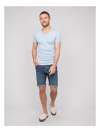 T-shirt scollo a V cotone WORKO