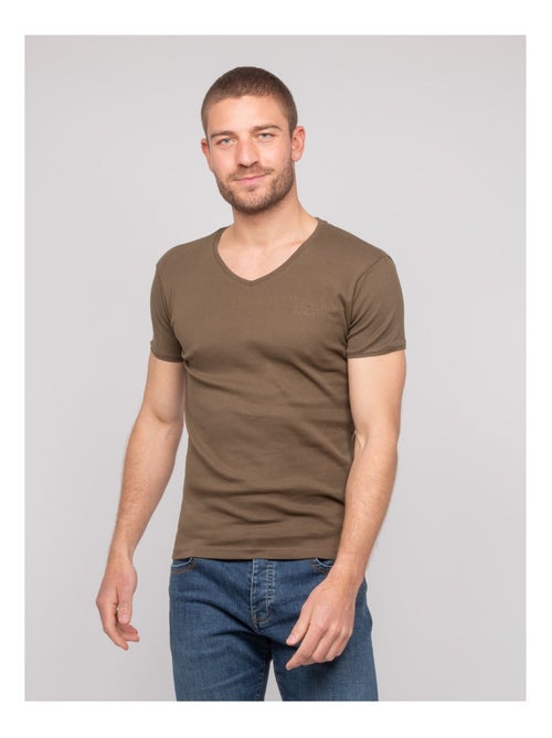 T-shirt scollo a V cotone WORKO - Kiabi