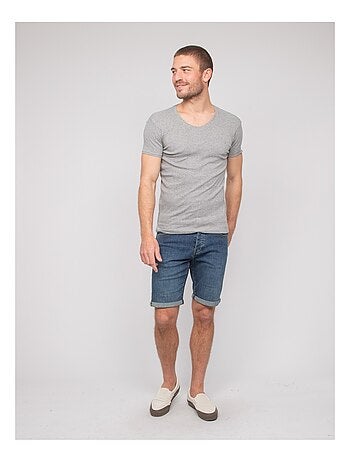 T-shirt scollo a V cotone WORKO