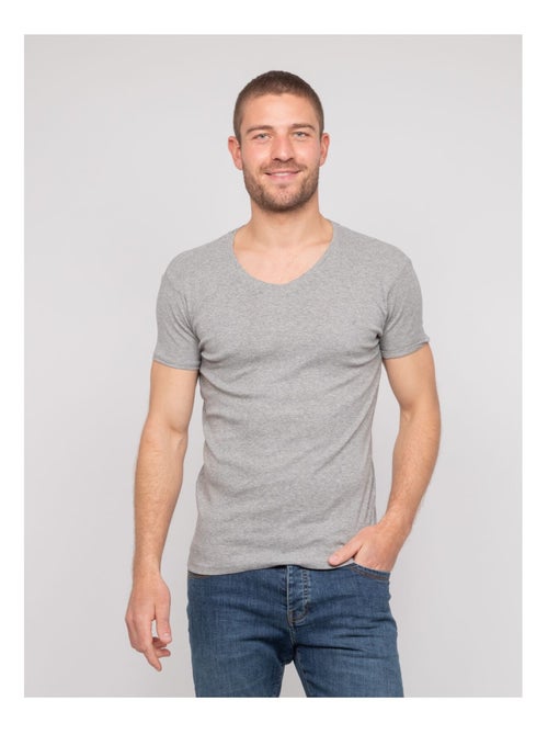 T-shirt scollo a V cotone WORKO - Kiabi