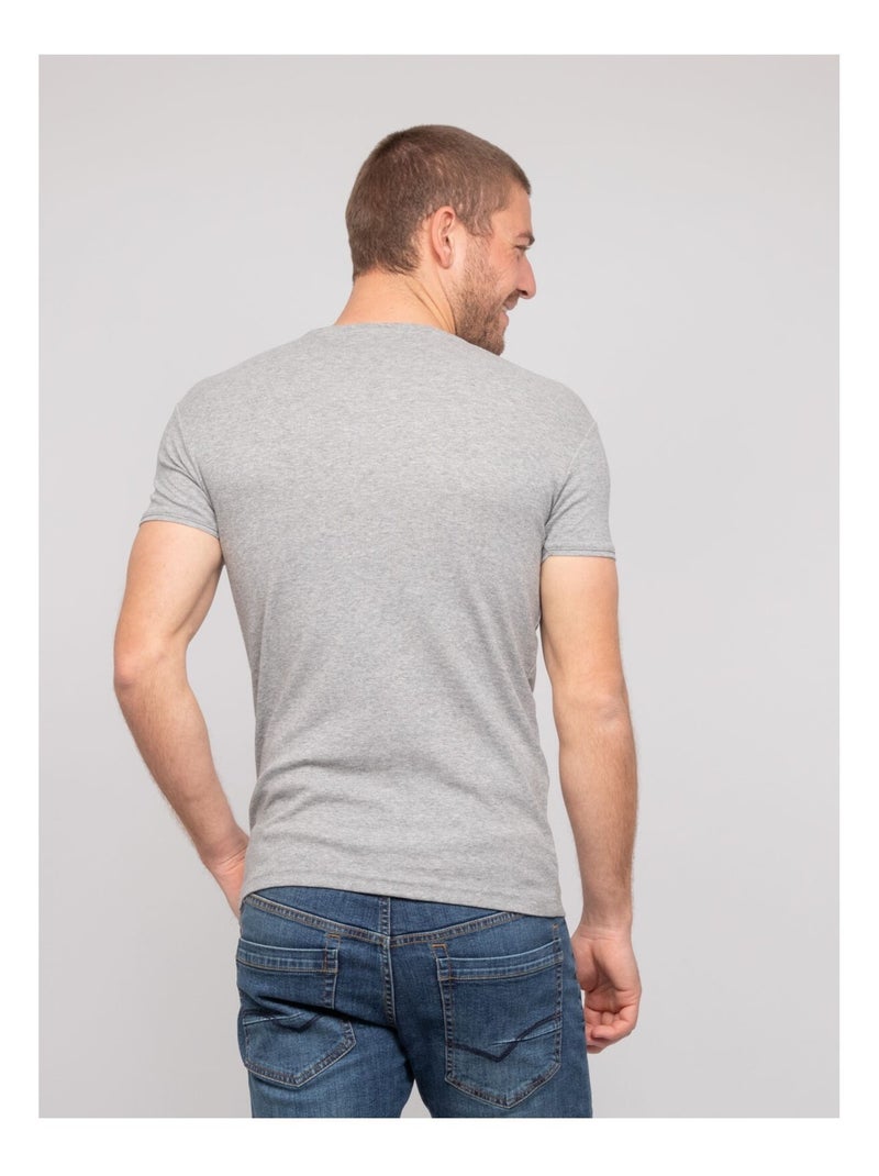 T-shirt scollo a V cotone WORKO Grigio - Kiabi