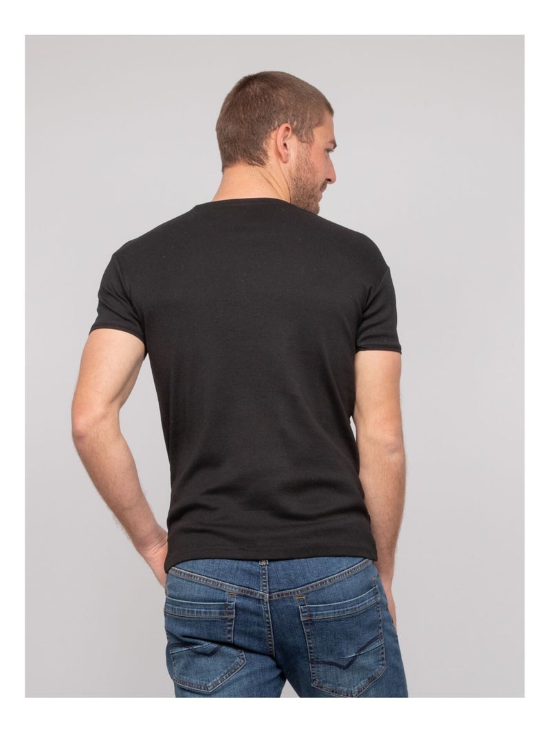 T-shirt scollo a V cotone WORKO Nero - Kiabi