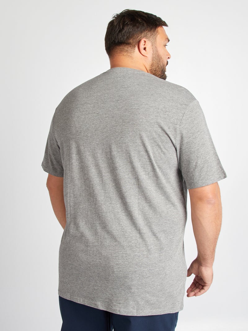 T-shirt scollo a V GRIGIO - Kiabi