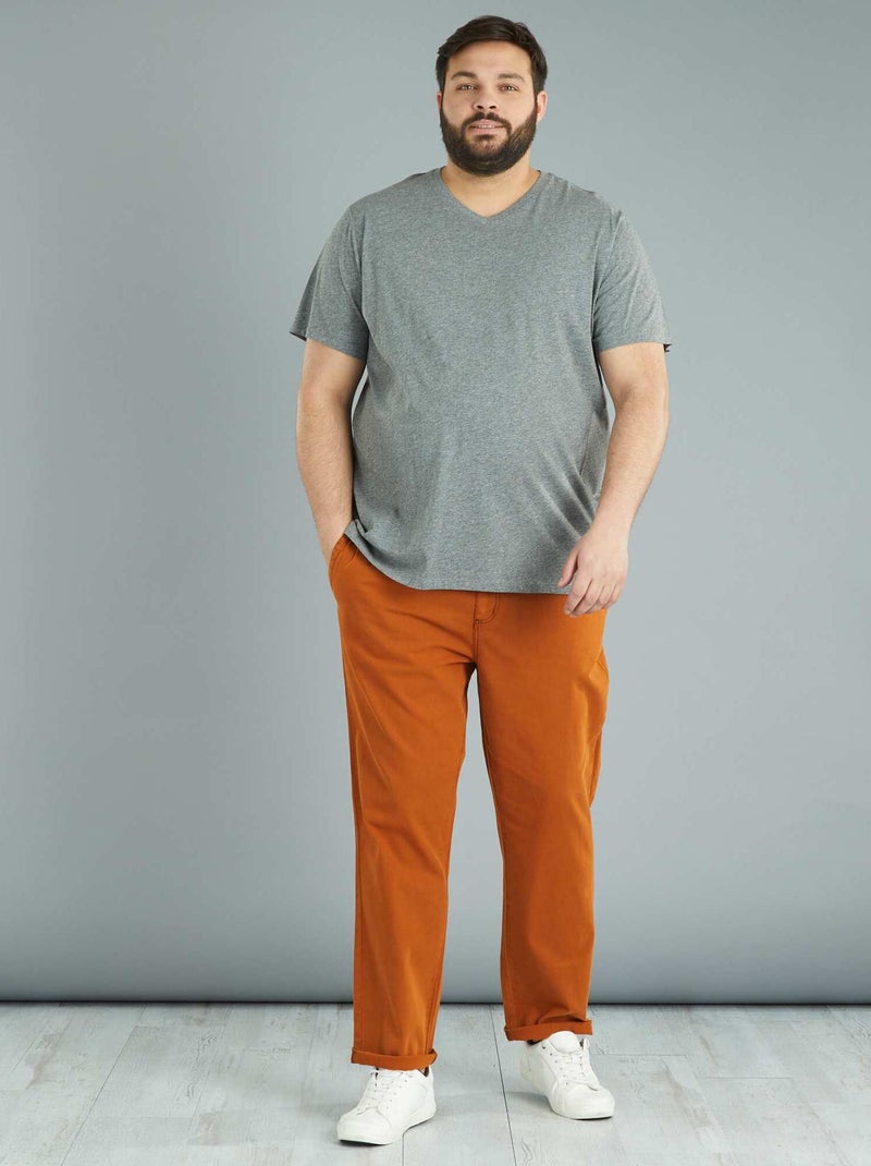 T-shirt scollo a V GRIGIO - Kiabi