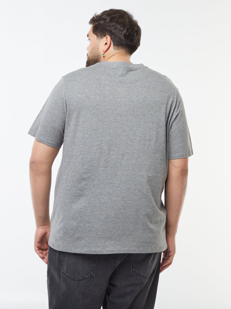 T-shirt scollo a V Grigio - Kiabi