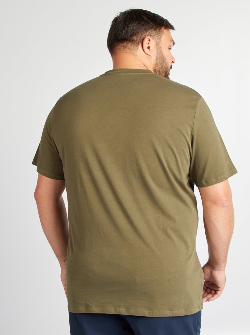 T-shirt scollo a V KAKI - Kiabi