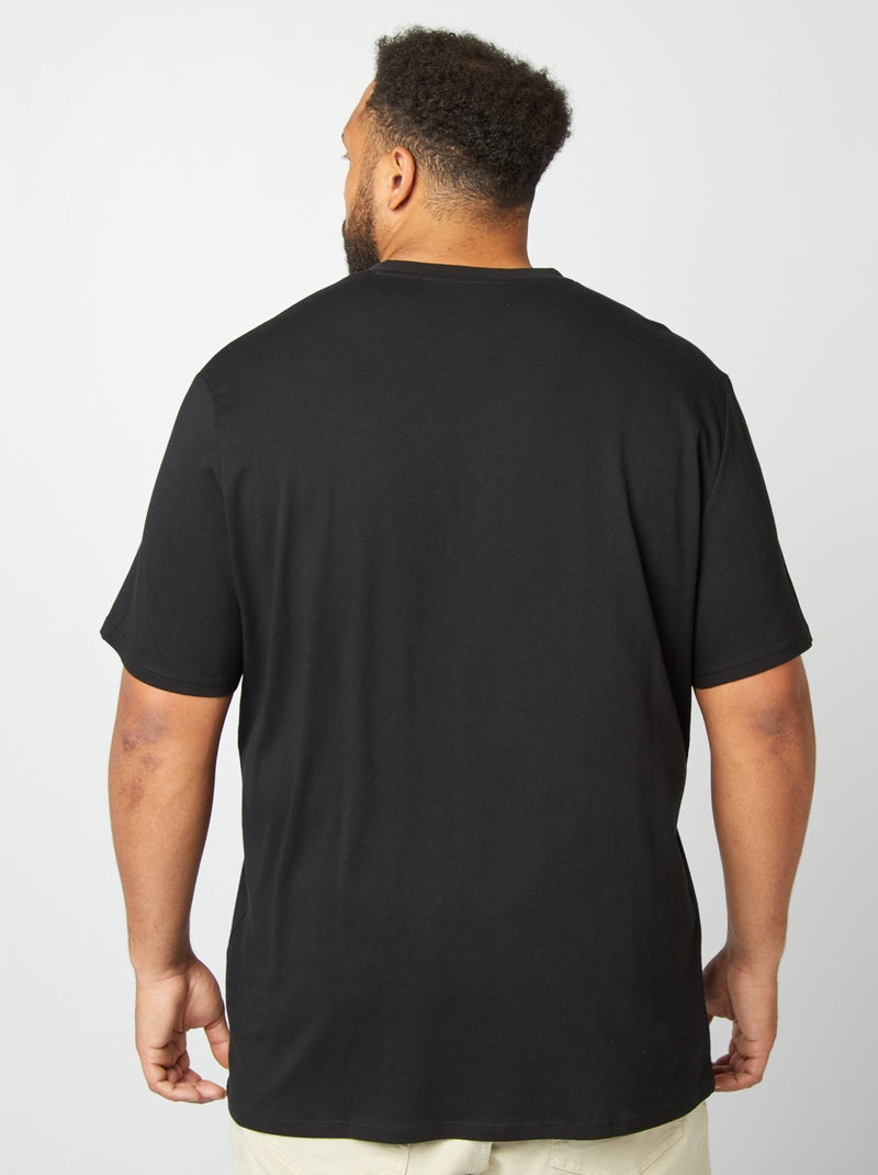 T-shirt scollo a V nero - Kiabi