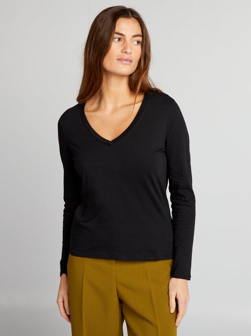 T-shirt scollo a V - Kiabi