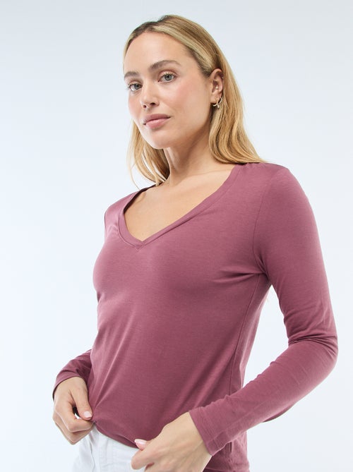 T-shirt scollo a V - Kiabi