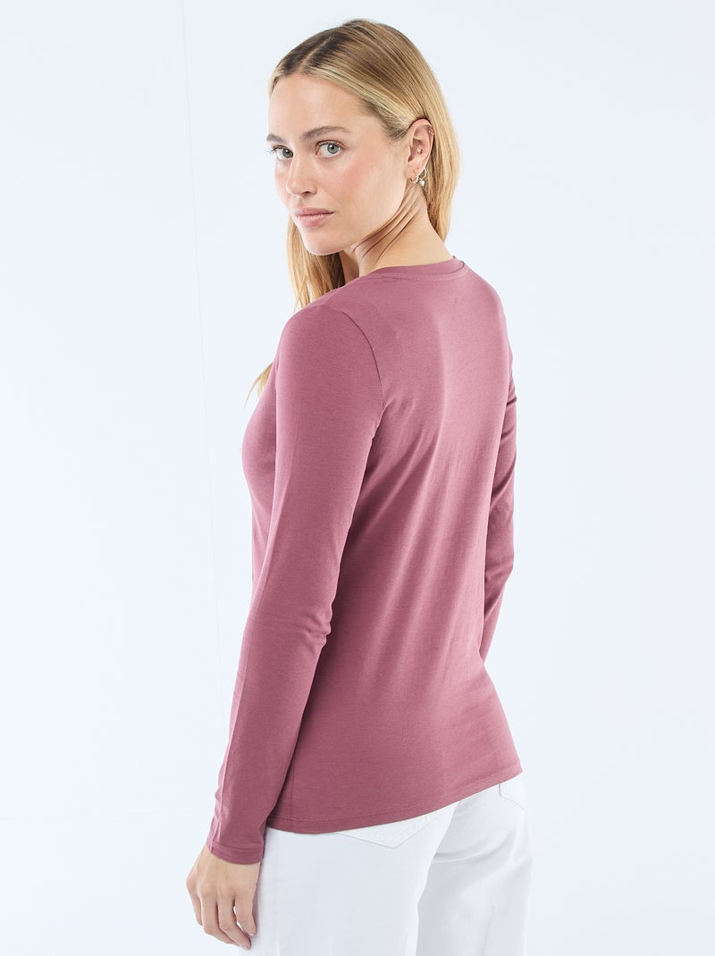 T-shirt scollo a V Rosa - Kiabi