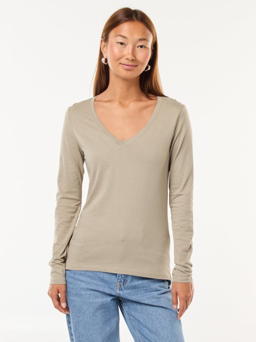 T-shirt scollo a V - Kiabi