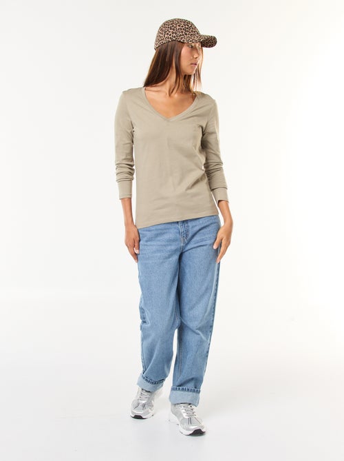 T-shirt scollo a V - Kiabi