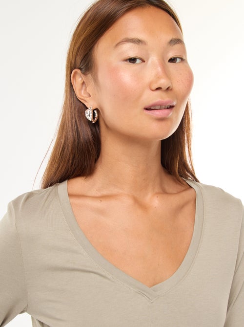 T-shirt scollo a V - Kiabi