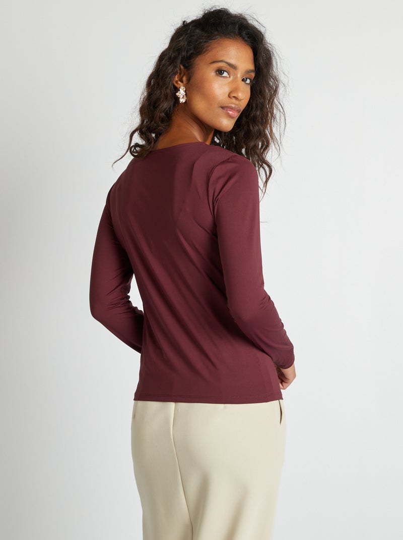 T-shirt scollo quadrato rosso - Kiabi