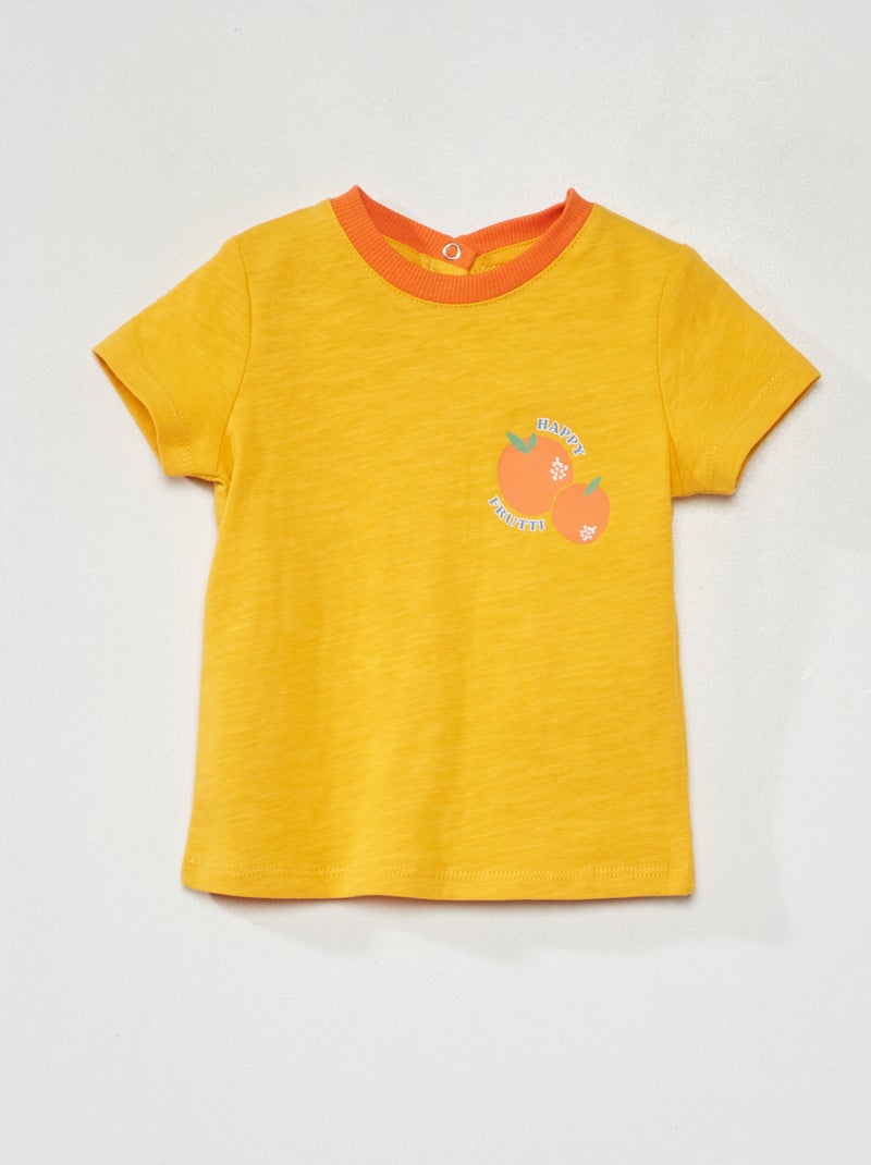 T-shirt scollo tondo a maniche corte BIANCO - Kiabi